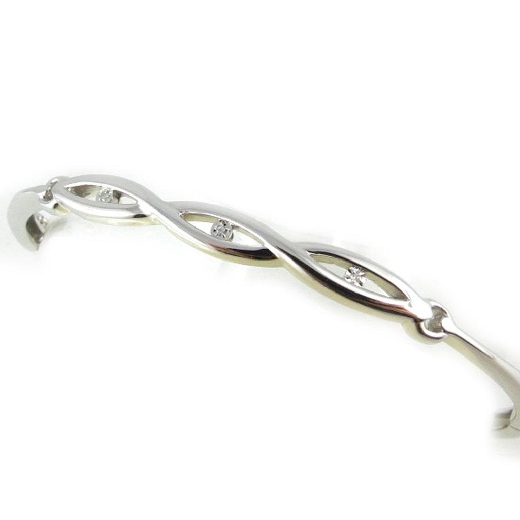 Altesse [L2062] - Silver Bracelet 'Câlin' White