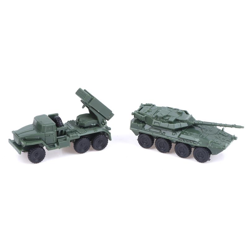 4Pcs/Set 1/144 Soviet Bm21 Hail Rocket Launcher Italy Centaur B1 Tank 4D Steel Ball Military Model Sliding Toy