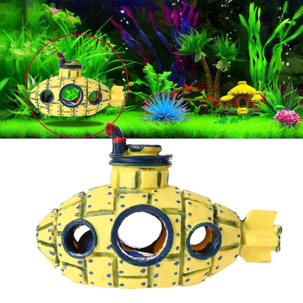Large Aquarium Decoration Boat Plactic Aquarium Ship Air Split Shipwreck Fish Tank Decor Wreck Sunk