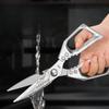 Japanese Kitchen Scissors Household Black Titanium Stainless Steel Multi-functional Scissors for Chicken Bones and Fish Killing