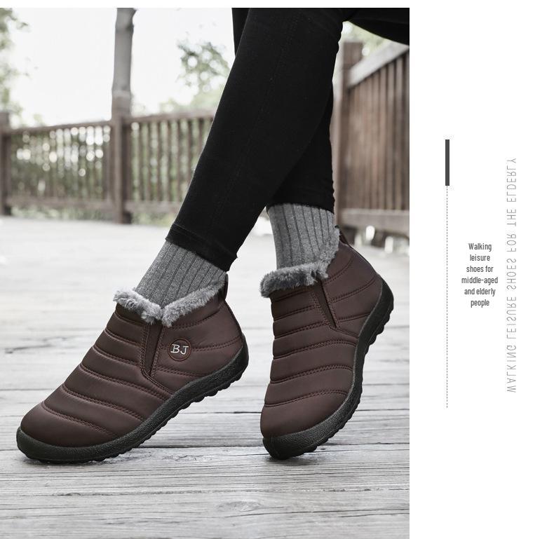 Women's Winter Plush Cotton Boots – Plus Size, Warm Snow Boots, Short Boots for Couples