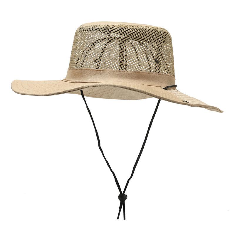 Casquette d'été large pour hommes et femmes, protection solaire UV pour la plage, pliable, à bords retroussés, style pêcheur, maille respirante, chapeau de soleil pour sport de plein air, pêche A5