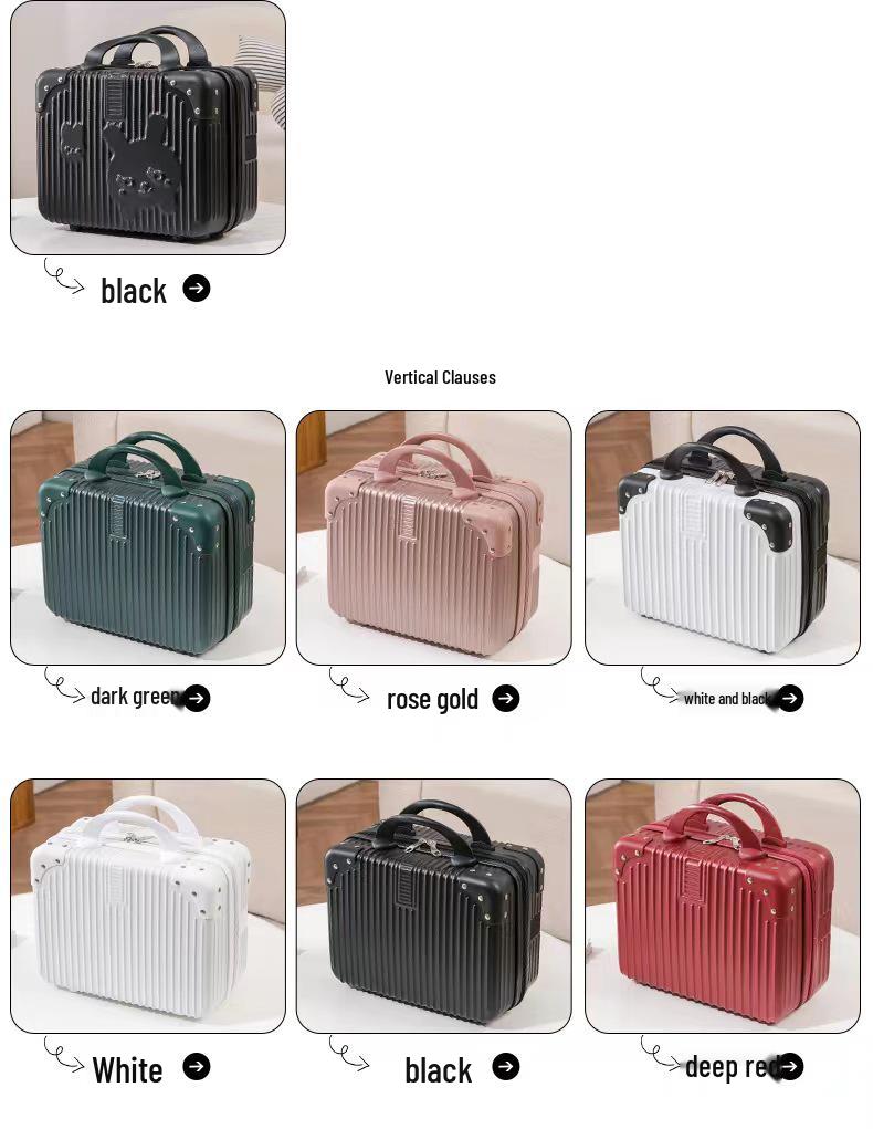 14" Retro Makeup Case - Mini Suitcase Handbag Storage Bag for Travel