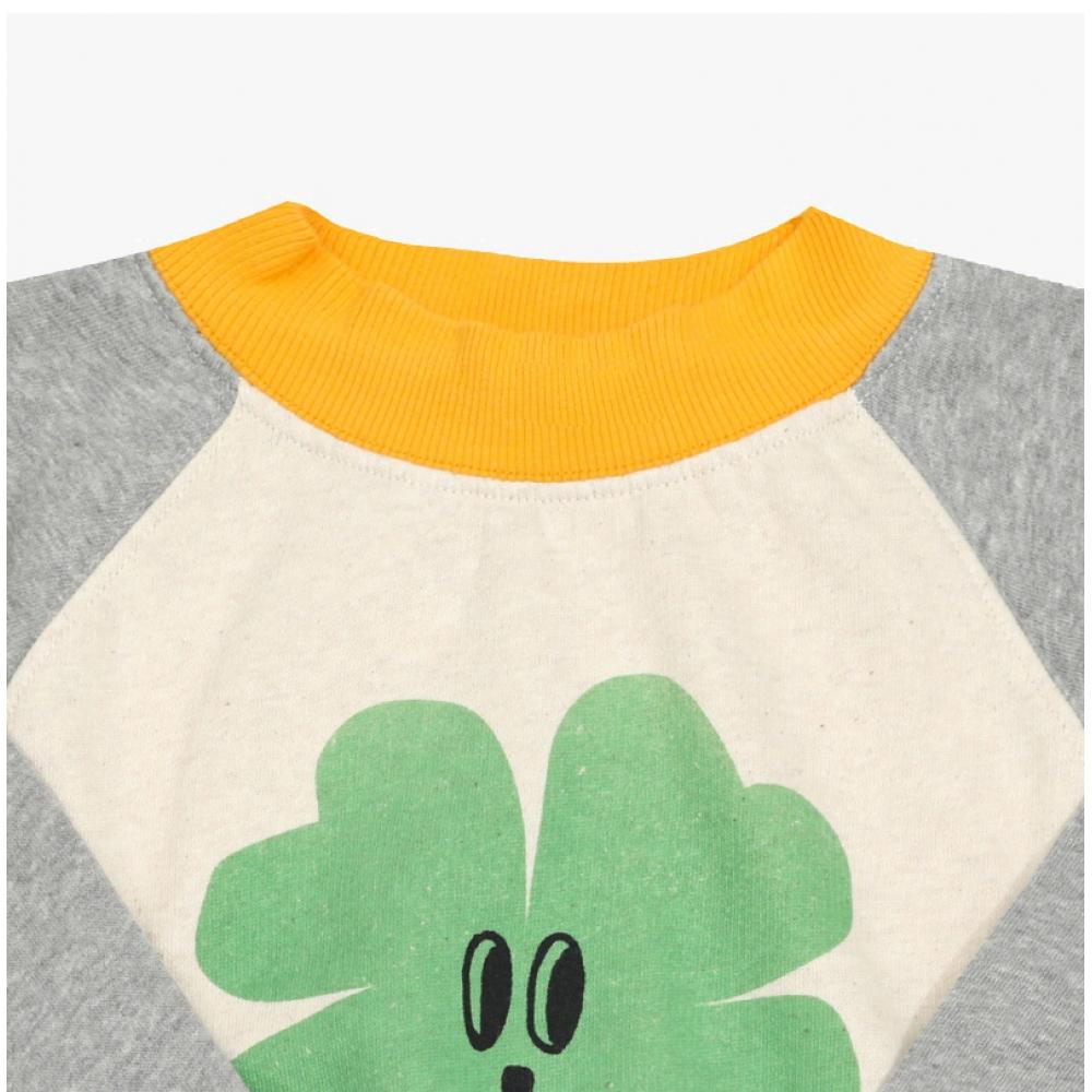 Bobo Shoes Lucky Clover Raglan Kids Sweatshirt B225ac041