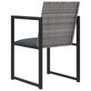 vidaXL 5-tlg. Garten-Essgruppe mit Kissen Poly Rattan Grau