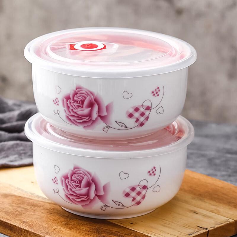 Qiwei Ceramic Microwave Fresh-keeping Bowl Set with Lids