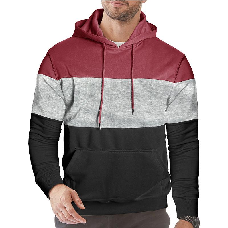 Autumn Winter Men's Sweatshirt Long Sleeve Casual Sports Contrasting Hoodie Man Hooded Sweatshirts Streetwear Jogging Tops