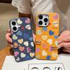 Urocze kolorowe nadruki serc miłości Wstrząsoodporne miękkie TPU Smukłe etui na telefon Dla iPhone 16 Pro Max 15 Pro 14 13 12 11 Ochrona obiektywu Matowa skórzana tekstura Pokrowiec
