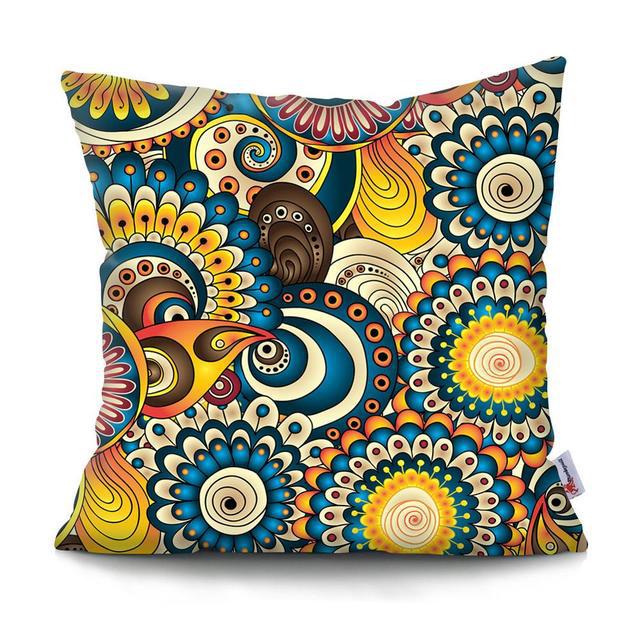 Home Decor Colorful Mandala & Geometric Printed Pillowcases Pattern Cushion Cover Suitable for Sofa Bedroom Car Pillow Cover