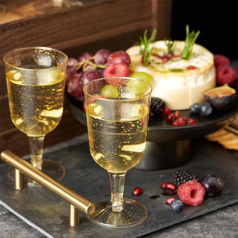 25/50pcs 150ml Disposable Cups Sparkling Champagne Bar Cups Plastic Champagne Clear Toasting Glasses for Weddings Party