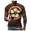 Summer Round Neck 3D Food Pattern Print Top Fashionable Casual Hip Hop Short Sleeved Men's T-shirts