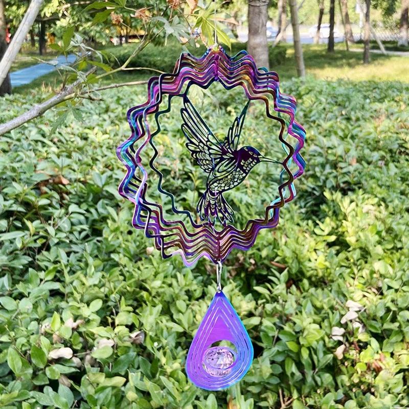Stainless Steel Wind Spinner Bird Wind Spinner Craft Ornaments for Indoor Outdoor Garden Yard Decorations Birthday Gift