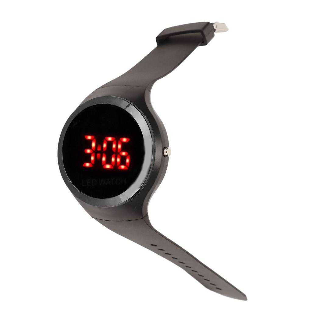 Children Digital Watch Student Fashionable Red LED Outdoor Sports Watch Birthday Gift for Daily Life Black