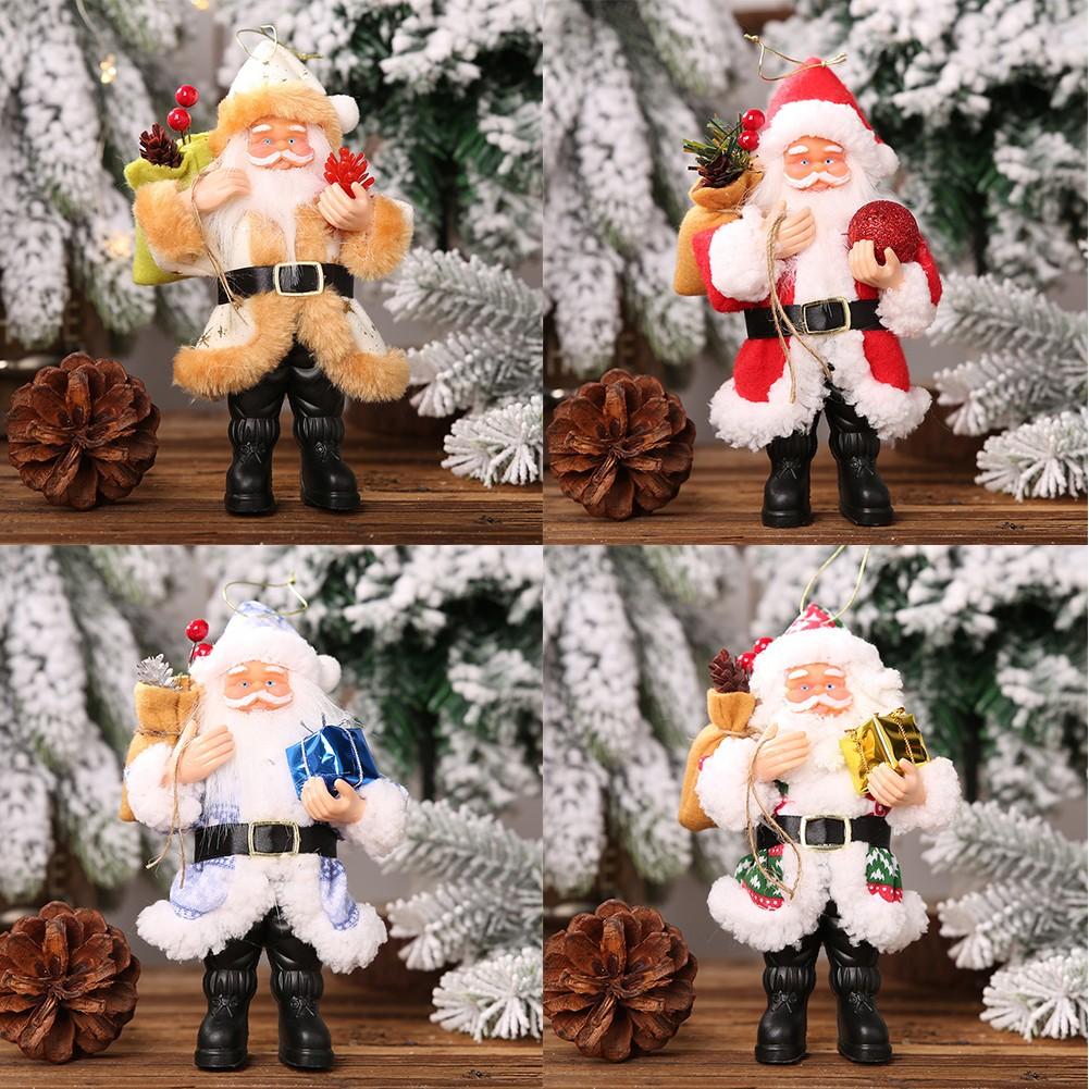 1pc Santa Claus Standing Pose Doll Christmas Tree Pendant Decoration Christmas Decor Home Decor Gifts For Children 20cmx12cm