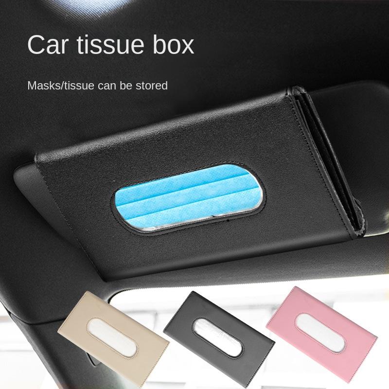 Car Tissue Box Car Sun Visor Tissue Box Holder Auto Interior Storage Mask Storage Box Decoration For Universal Car Accessories