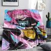 1PC Kpop Demon Hunters Print Flannel Blanket, High Quality All Seasons, Home Decor, Warmth and Comfort, Perfect for Christmas Gifts