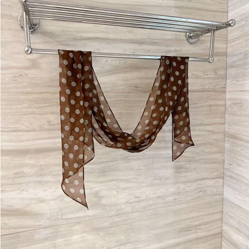 NINA SOLOR Polka Dot Mulberry Silk Scarf