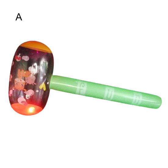 Cartoon Printing Luminescent Inflatable Air Hammer Children Kids Toy with Bell