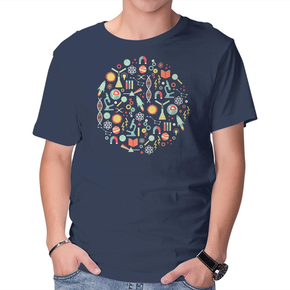 Unisex Crew Neck T-Shirt Science Studies Graphic Short Sleeve Casual Tee XXL