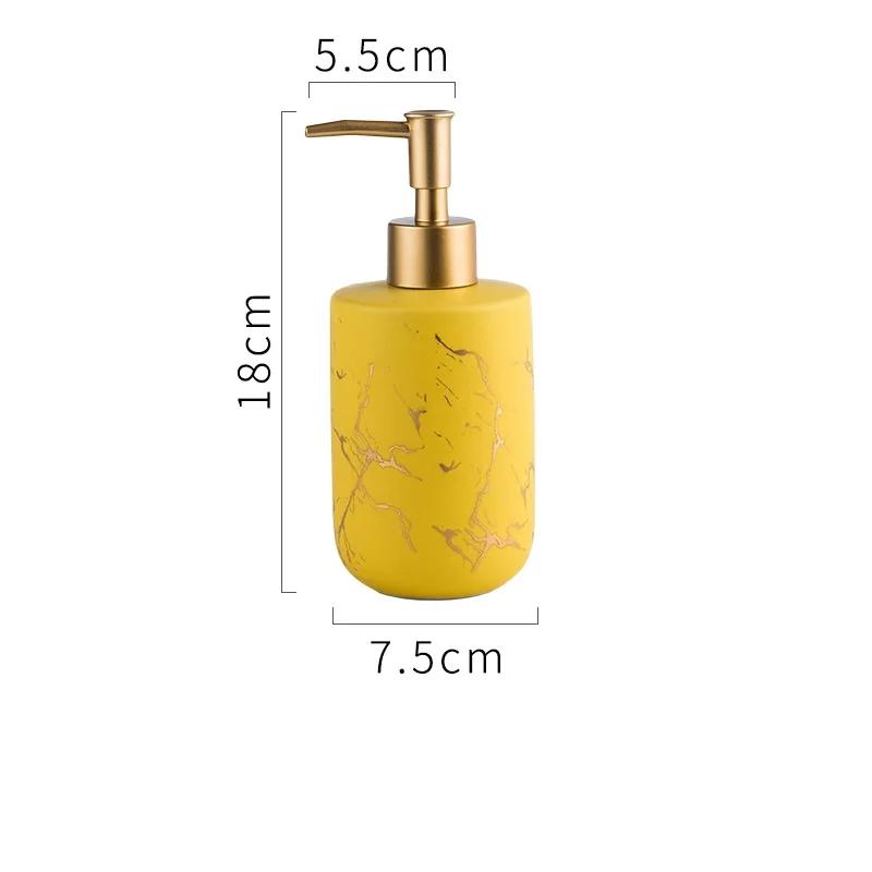Ceramic Marble Pattern Liquid Soap Bottles Bathroom Shampoo Shower Gel Hand Wash Bottle Hotel Room Disinfection Press Bottle