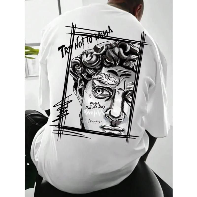 Motorcycle 2025 Creative Sculpture Expression Text Design Men's Cotton New T-Shirt Fashion Loose Summer New Top