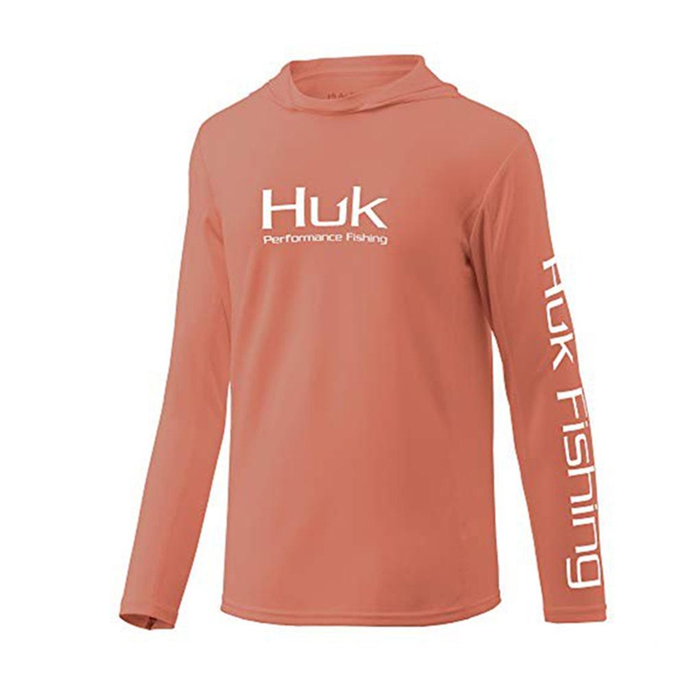HUK fishing suit summer long-sleeved hooded fishing shirt light and thin sunscreen ice silk Luya fishing suit breathable