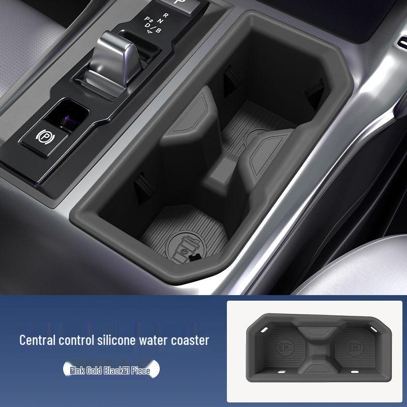 Toyota RAV4 Hybrid Wireless Charging Silicone Pad: Anti-slip Console Storage & Cup Holder Mat for 26 Models. Silicone Cup Holder Mat - Black