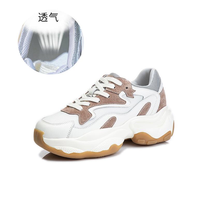 

Подошва с присоской, кроссовки для папы, женские 2025, новая весенняя повседневная платформа, спортивная обувь, женские универсальные кожаные туфли с мелким вырезом 35