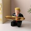 1pc Donald Trump Hand-Held Tray , Resin Crafted, Golden Chrome Base, Perfect for Keys, Jewelry Display In Living Room, Bedroom, Study