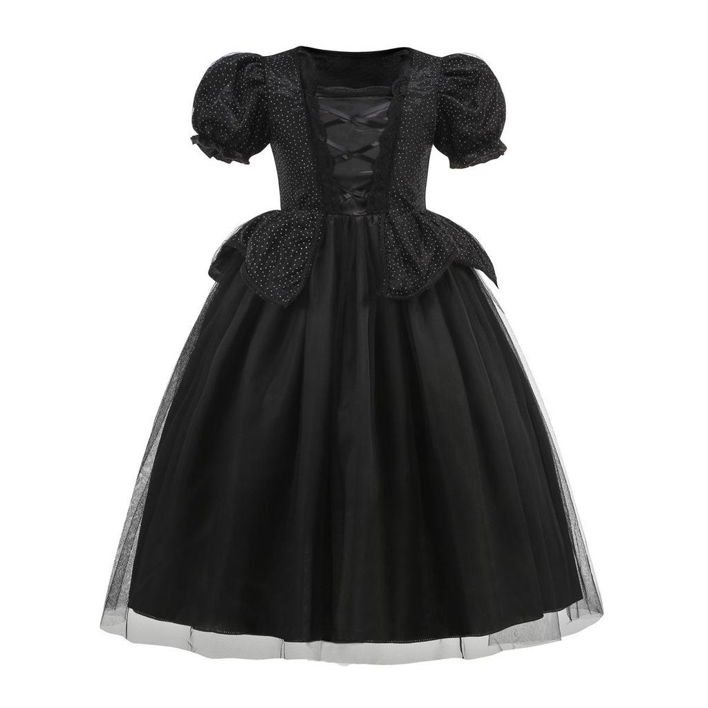 Kostium Halloweenowy dla Dziewczynek - Zła Wiedźma - Ciemny Styl Czarna Księżniczka