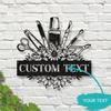 Personalized Floral Metal Sign Nail Artist Name Salon Wall Decor