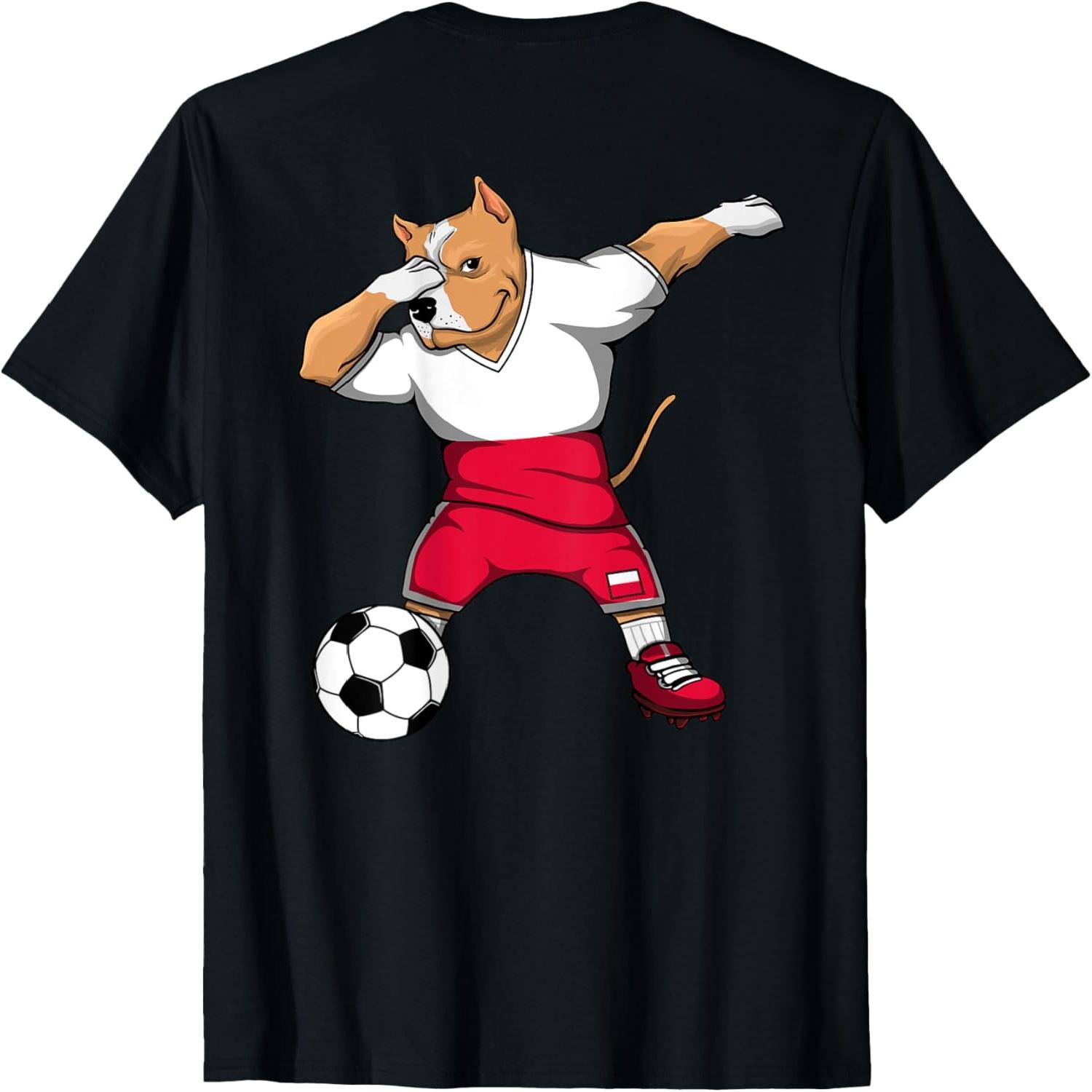 Dabbing Pitbull Poland Soccer Lovers Jersey Polish Football T-Shirt S