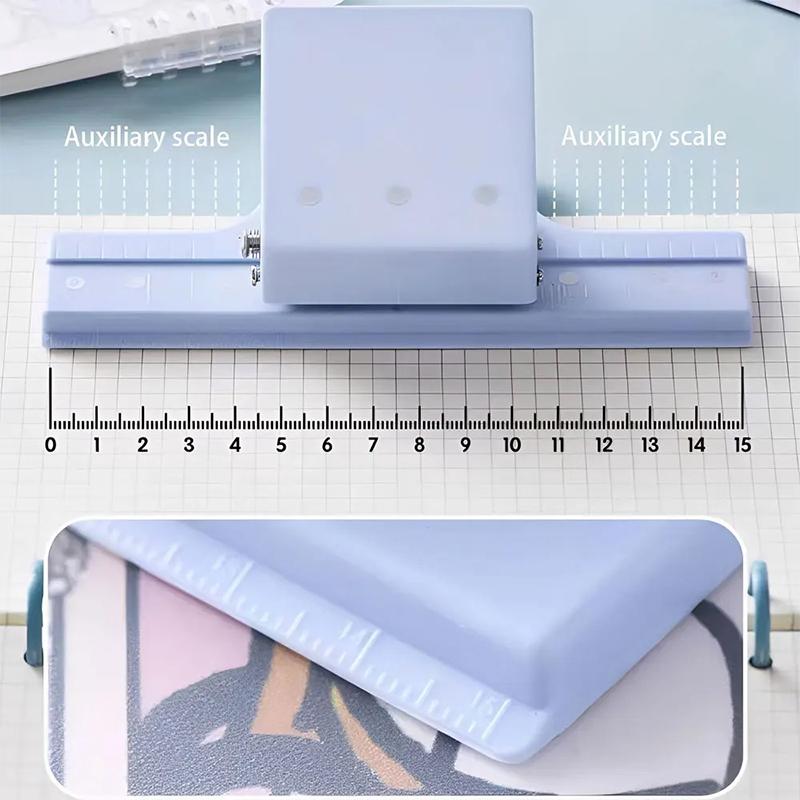 1Pc Multi-Function 3-Hole Punch, Small Hand Punch, Can Bind 6 Sheets Of Paper, Suitable For Scrapbooking And Paper Crafting.