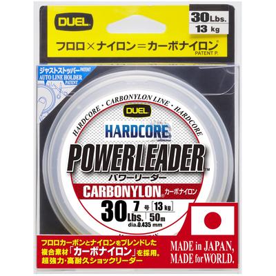 DUEL HARDCORE Carbon-Nylon-Schnur, 30 lbs. HARDCORE POWERLEADER CN, 50m, 30 lbs. Klar, H3330