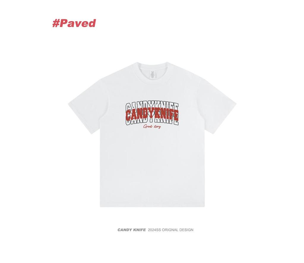Unisex Summer Cotton Crew Neck T-Shirt with Plastic Bag Print, Casual Loose Plus Size Tee