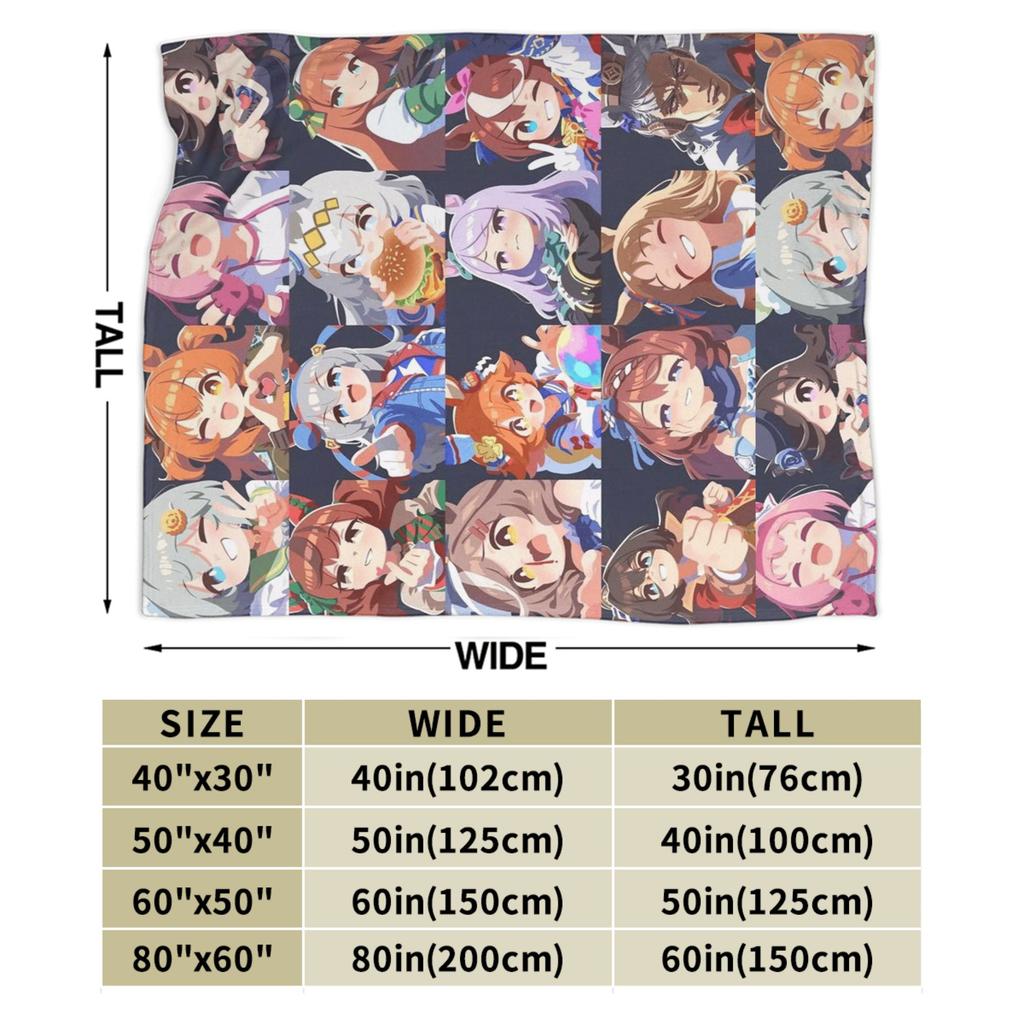 Haru Urara Soft Warm Blanket Umamusume Kids Adult Plush Bedding Throws Funny Home Decor Flannel Bedspread Sofa Bed Cover
