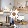 Minimalist Transparent Wood Grain Silent Wall Clock for Living Room Bedroom Kitchen Decorative Hanging Clock