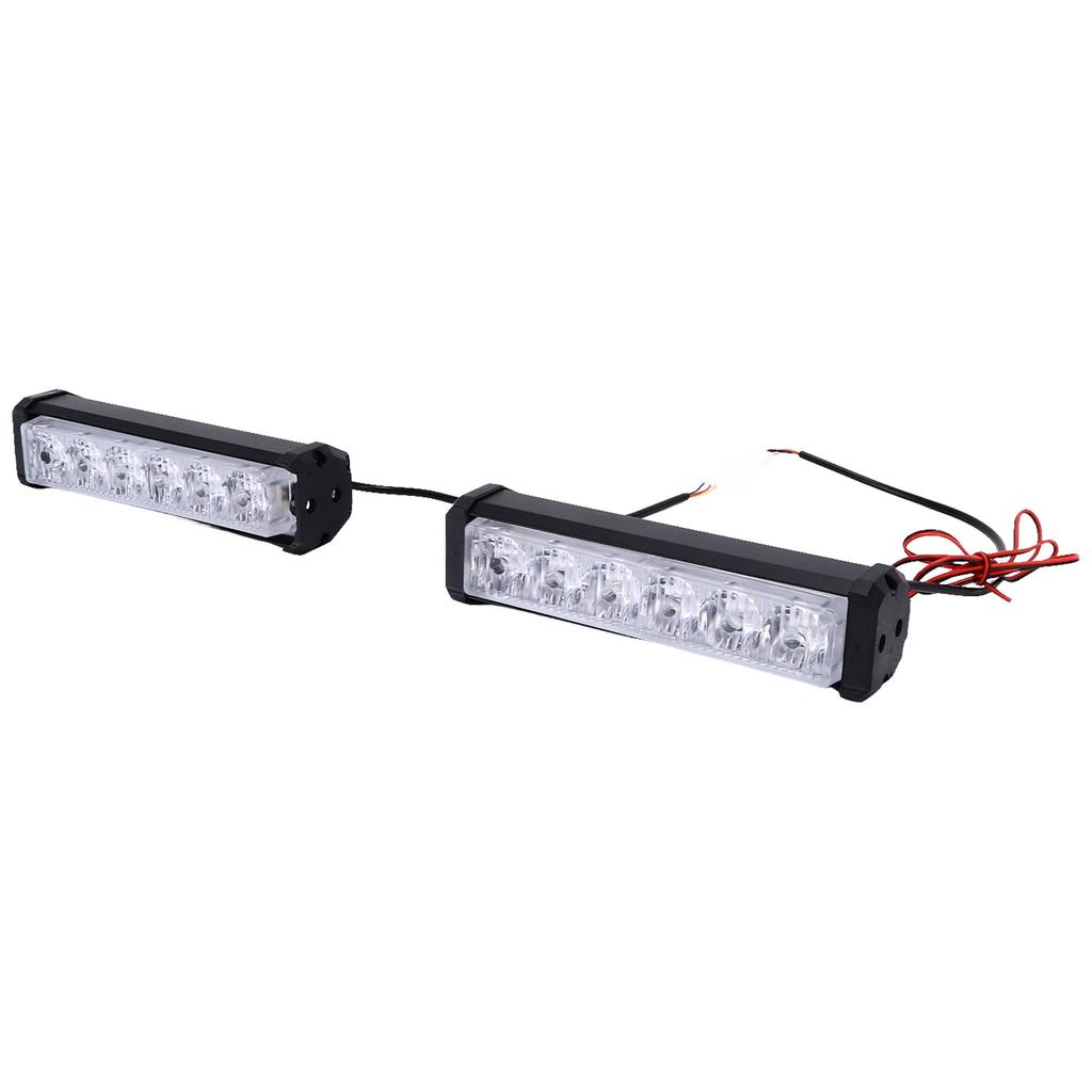 2PCS COB Warning Strobe Flash Light 6LEDs Red Blue White Lighting Universal for Motorcycles ATVs Trucks DC12V‑24V