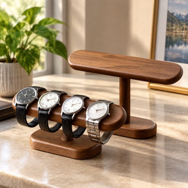 Single Wooden Display Rack for Organizing and Showcasing Chains, Anklets, and Jewelry on Counters