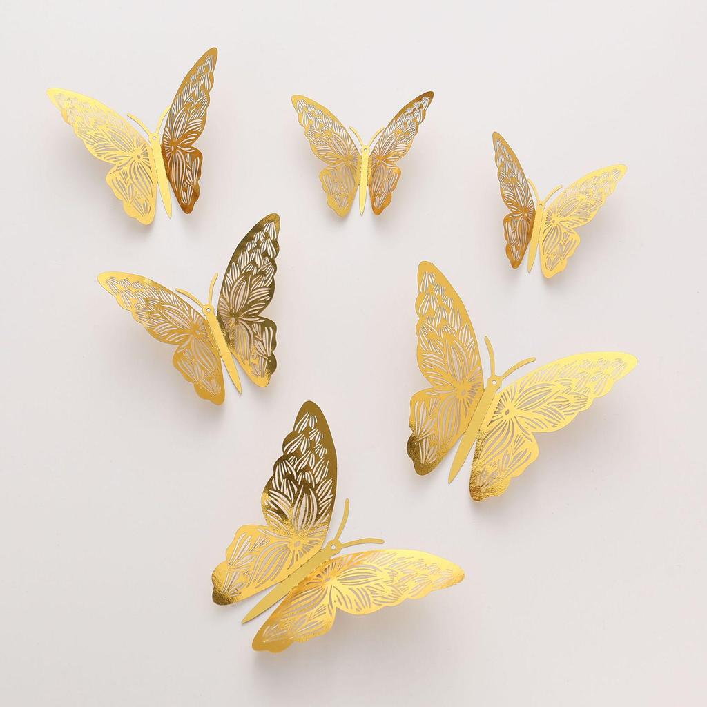 3D Butterfly Wall Stickers: Three-Dimensional Hollow Design, Cartoon Creative Decor for Living Rooms and Holidays