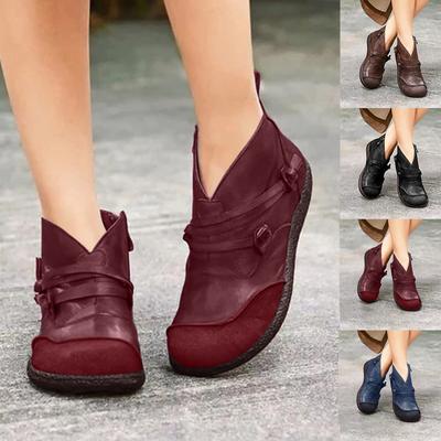 2021 Women's Vintage Ankle Boots Round Toe Keep Warm Cowboy Boots for Women Shoes Fashion Casual Comfy Boot