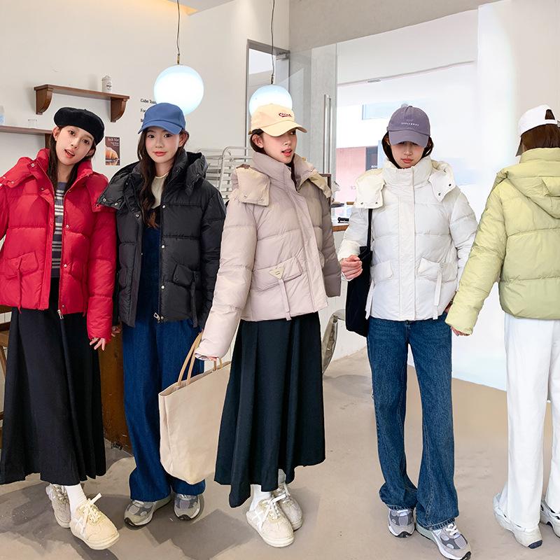Down cotton jacket short women's 2025 new Korean version loose thickened stand-up collar bread jacket winter cotton jacket jacket