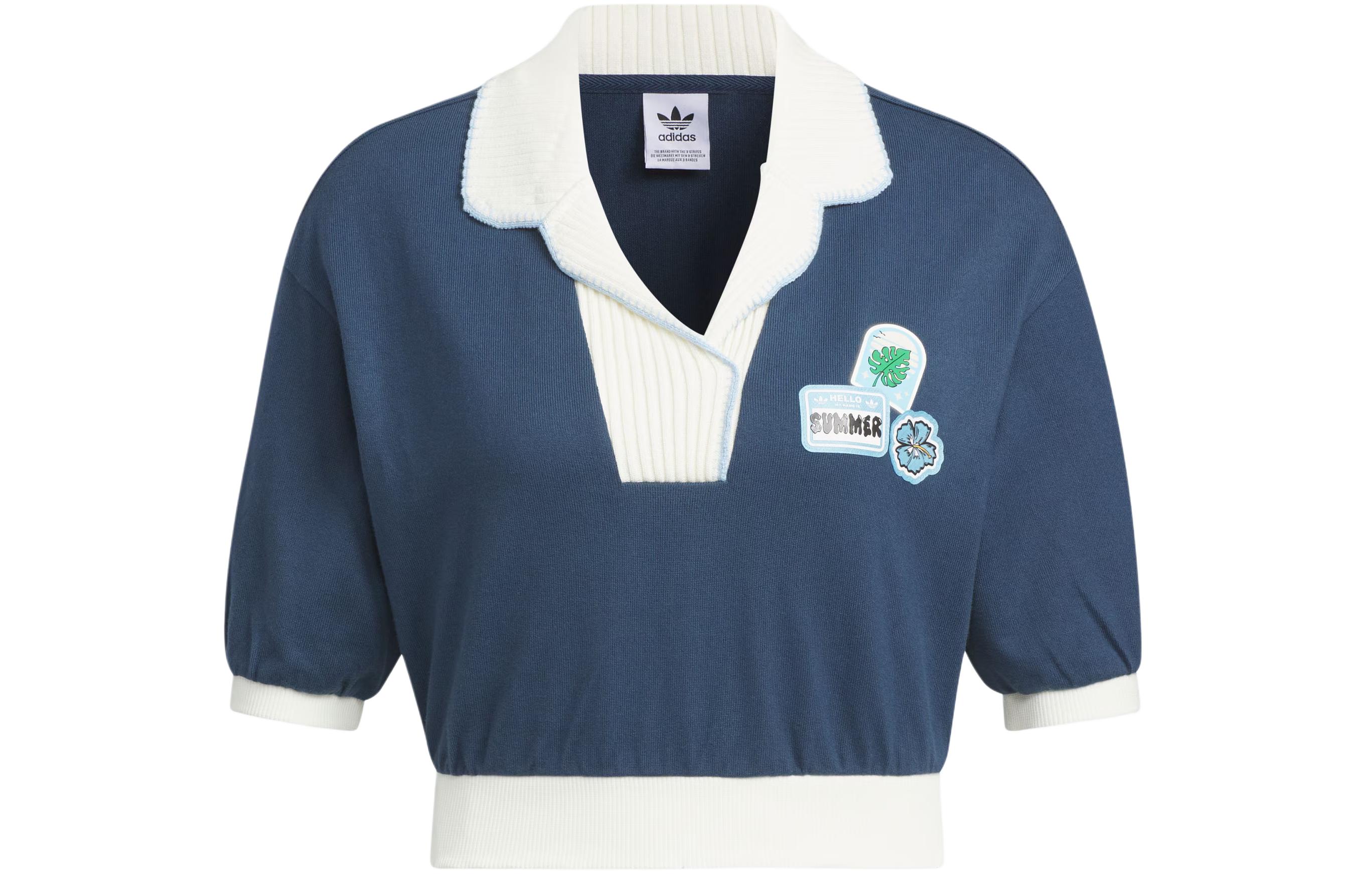Adidas Originals Polo Shirt Women s Dark Blue/White IW6300 L