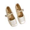 Square head shallow mouth single shoes women's 2025 summer new French soft-soled beanie shoes fairy style with skirt Mary Jane shoes