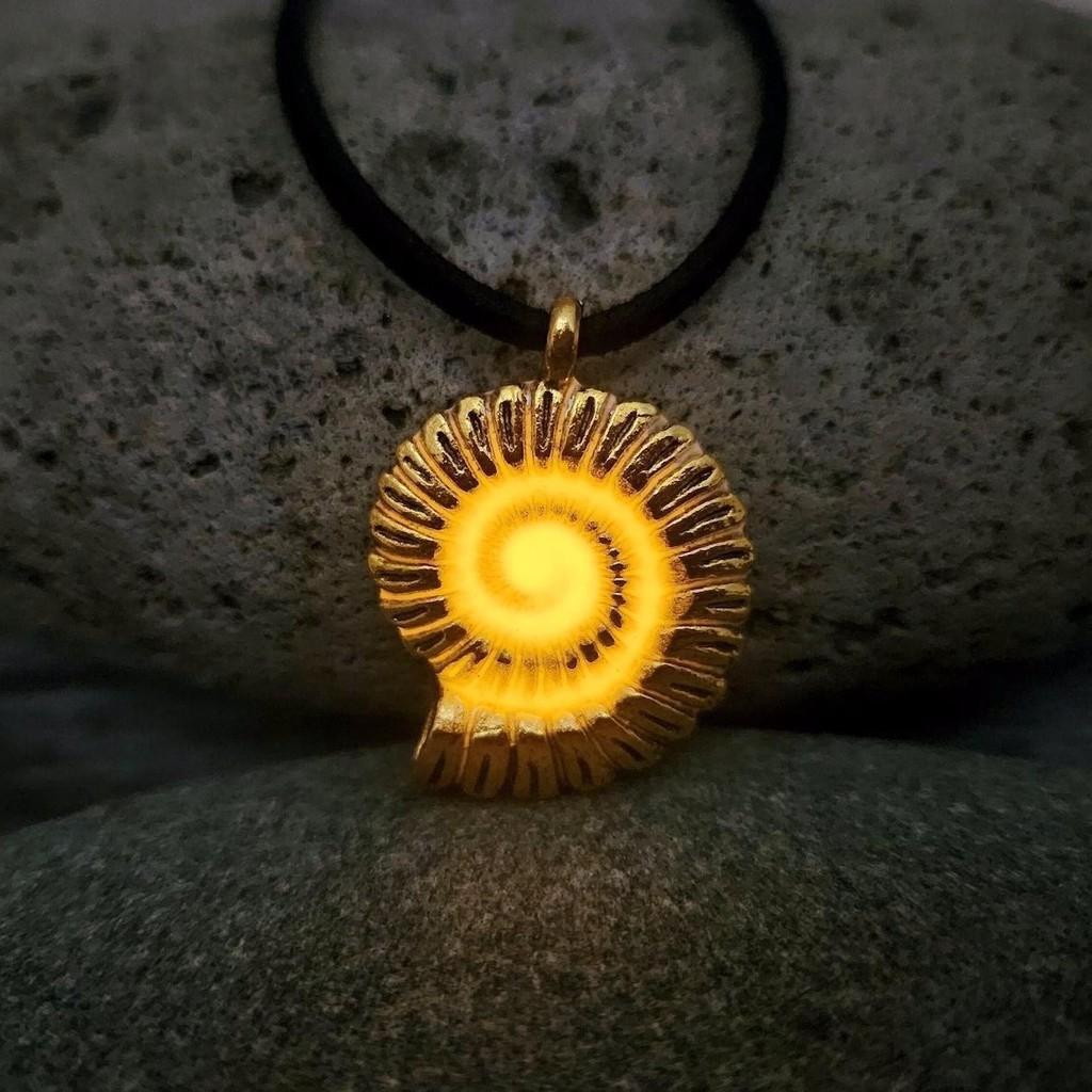 Mermaid Shell Necklace With Orange Glow For Women Fashion Jewelry