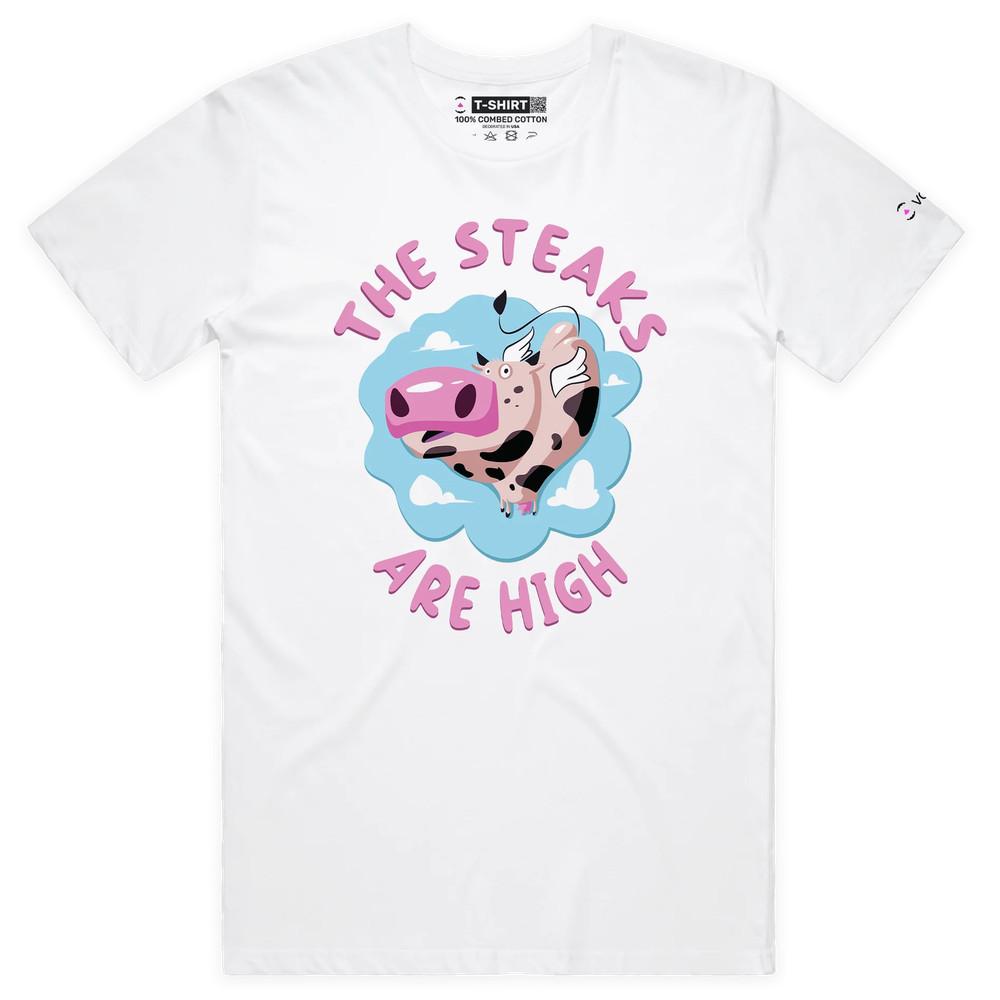 VOICEART Flying Cow Funny Animals T-Shirt with Premium Quality Graphic Design 2XL