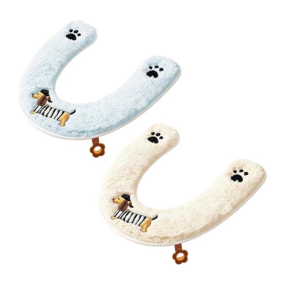 Copriwater Migliorato Design con Cerniera Facile Installazione Impermeabile Tessuto Peluche Morbido Motivi Animali Vestibilità Elastica Copriwater