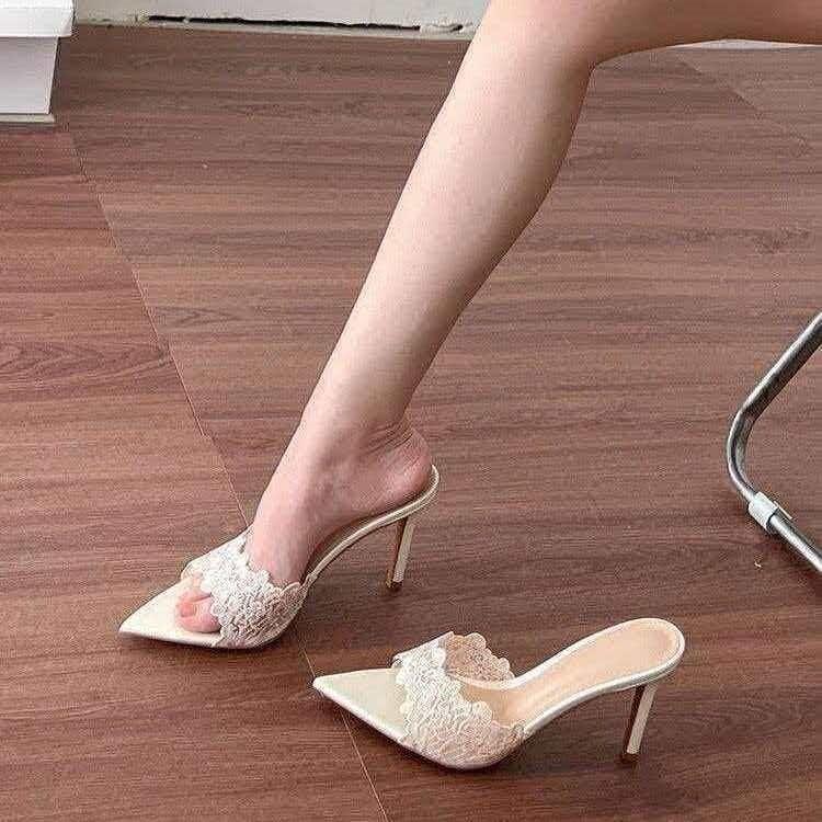Lace Embroidery Pumps With Waterproof Platform For Casual Summer Wear