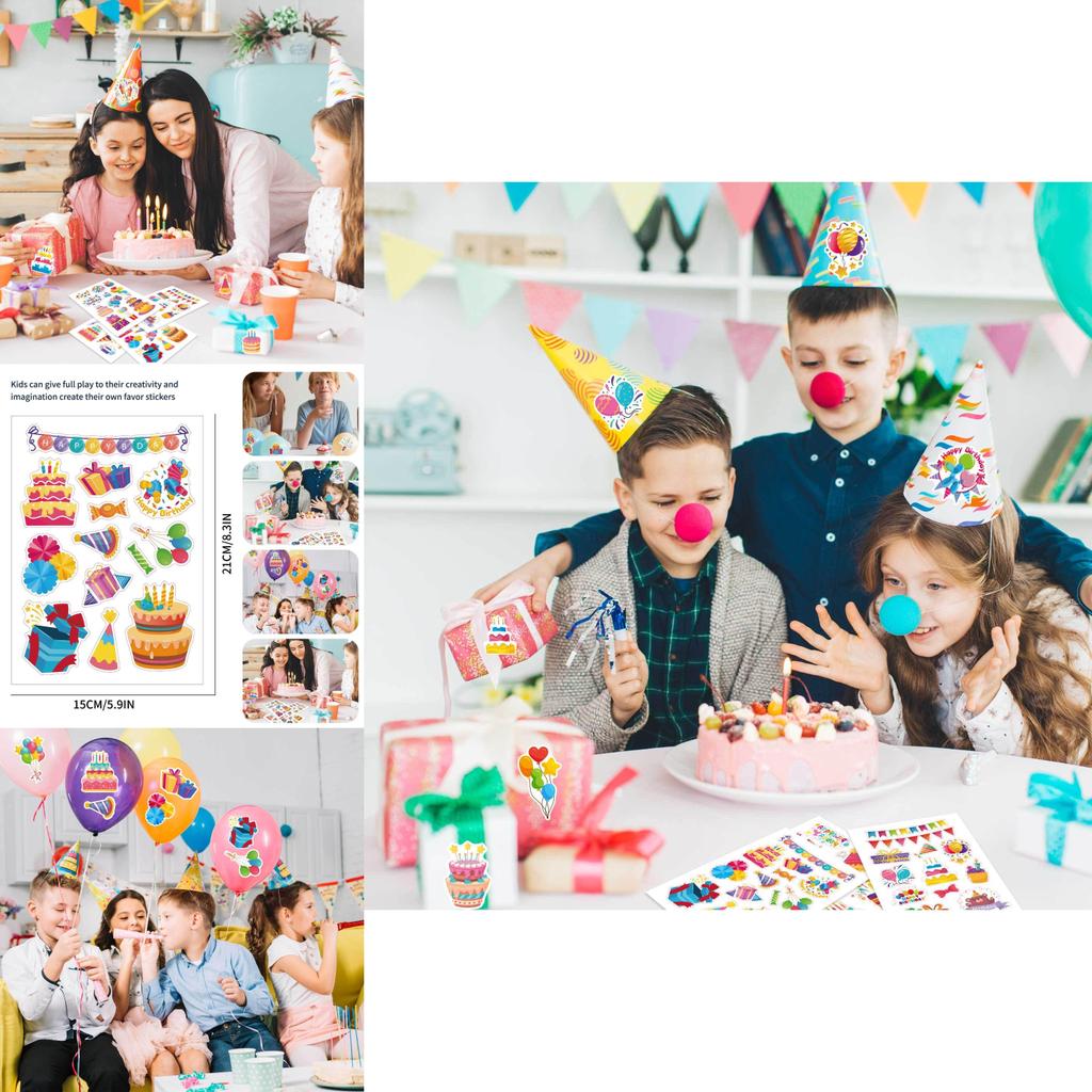 Cute Cartoon Themed Birthday Party Interactive Parent Child Puzzle Diy Stickers Pack