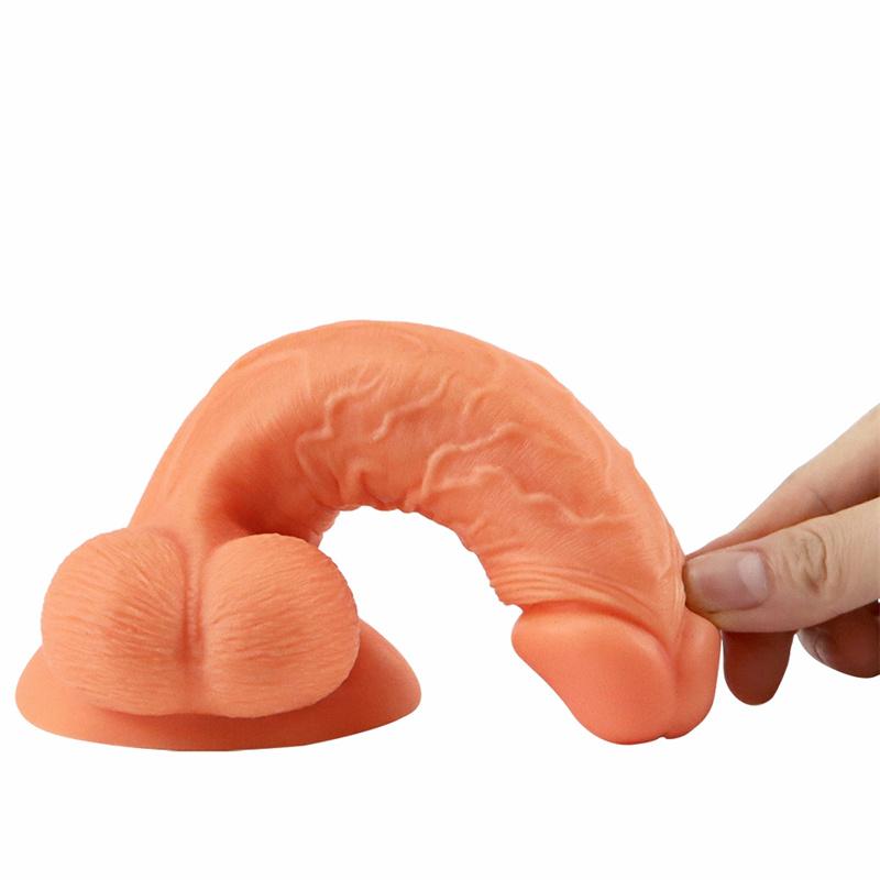 Large Sucker Female Double-layer Liquid Simulation Silicone Penis Private Parts Lifelike Fake Penis Rear Court Supplies
